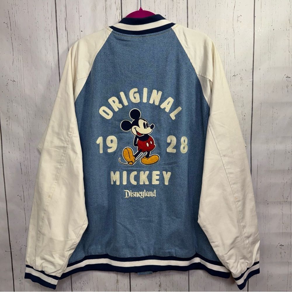 Disney Mickey Varsity Jacket 1928 Blue Cream Retro Y2K Collegiate Americana